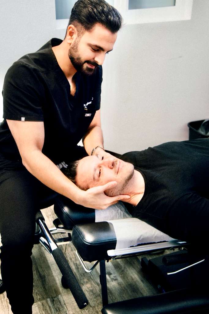 Professional chiropractic neck adjustment technique