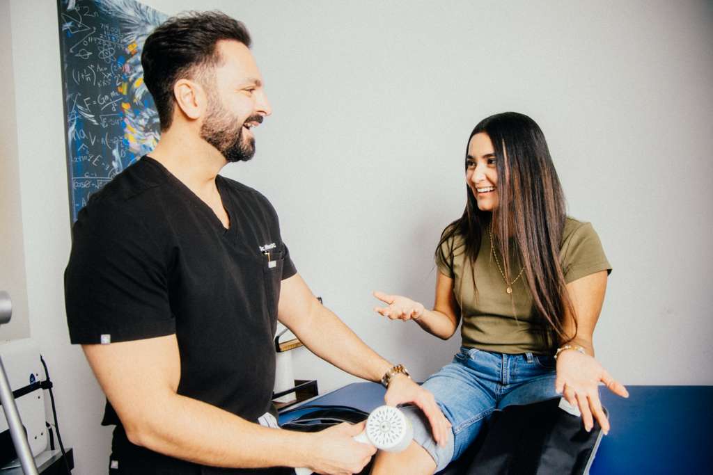 Doctor and patient discussing treatment progress