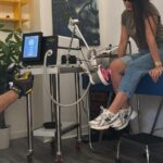 Patient performing rehabilitation exercise therapy