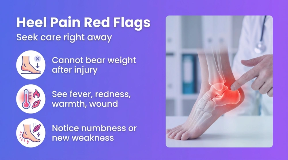 Heel Pain Red Flags infographic