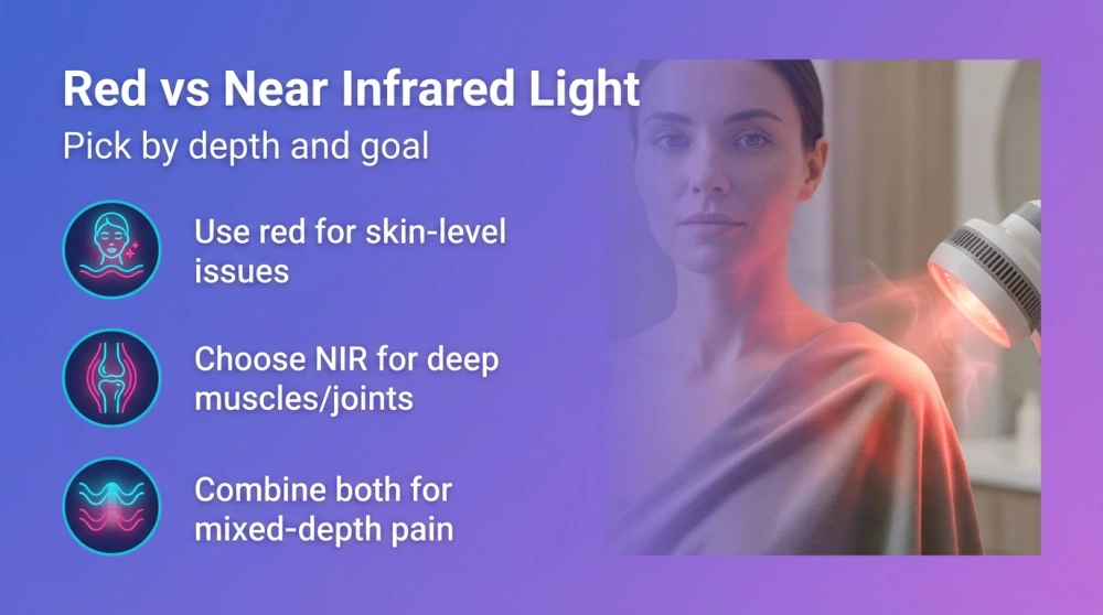 Infographic: Red vs Near Infrared Light - Pick by depth and goal
